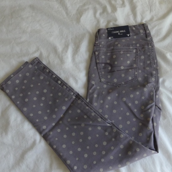Polka Dot AMERICAN EAGLE Skinny Ankle Jean - Picture 1 of 8